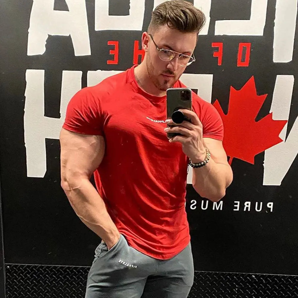 Men Fitted Gym T-Shirt M J Fitness