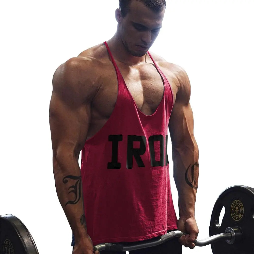Men's Athletic Printed Gym Workout Bodybuilding Tank Tops M J Fitness