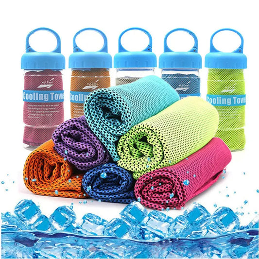 Microfiber Sport Towel Rapid Cooling Ice Face Towel Quick-Dry Beach Towels Summer Enduring Instant Chill Towels for Fitness Yoga M J Fitness