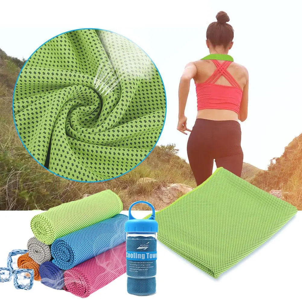 Microfiber Sport Towel Rapid Cooling Ice Face Towel Quick-Dry Beach Towels Summer Enduring Instant Chill Towels for Fitness Yoga M J Fitness