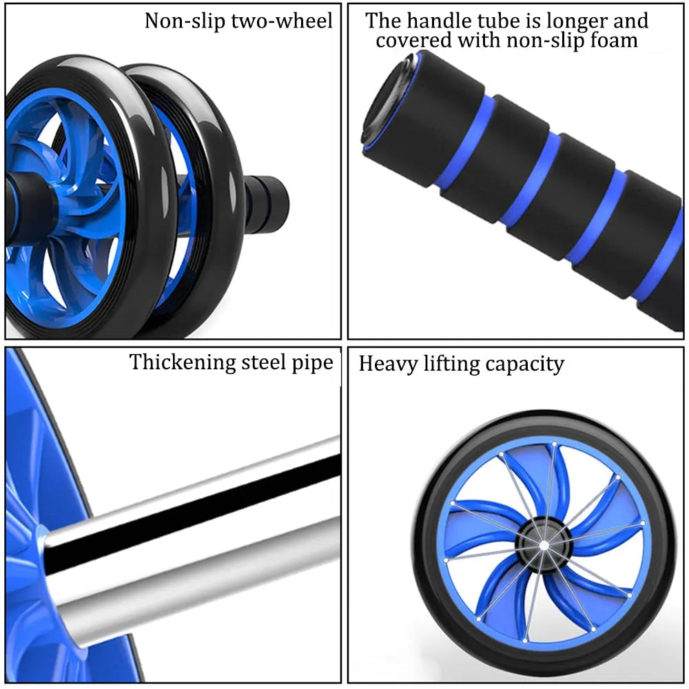 Muscle Exercise Equipment Abdominal Press Wheel Roller Home Fitness Equipment Gym Roller Trainer with Push UP Bar Jump Rope M J Fitness