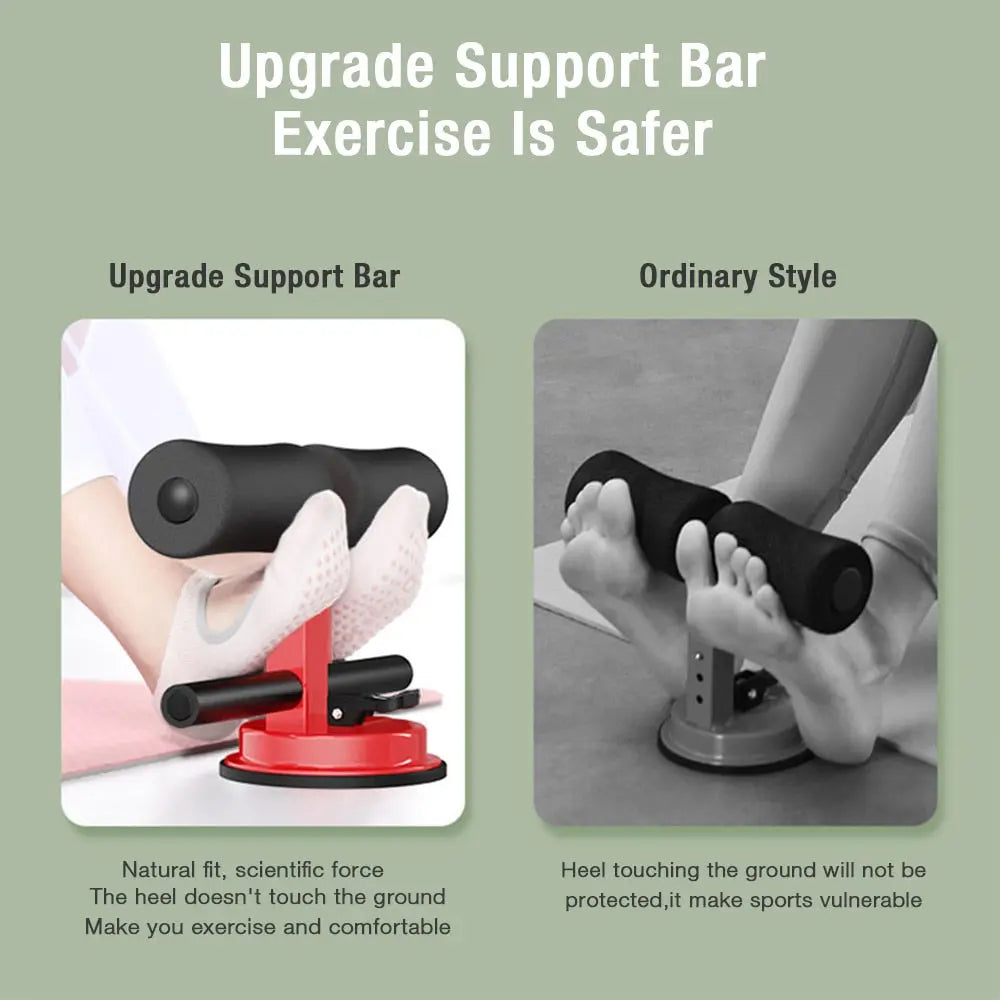 New Fitness Sit Up Bar Floor Assistant Exercise Stand Padded Ankle Support Sit-up Trainer Workout Equipment For Home Gym Gear M J Fitness