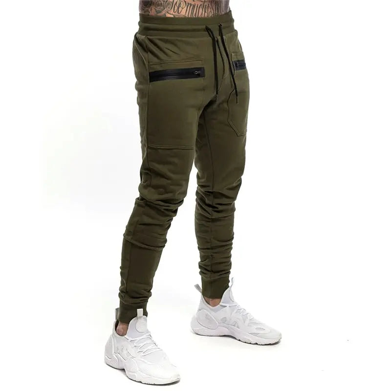 New Mens Jogger Zip pocket Sweatpants Man Gyms Workout Fitness Cotton Trousers Male Casual Fashion Skinny Track Pants Winter M J Fitness