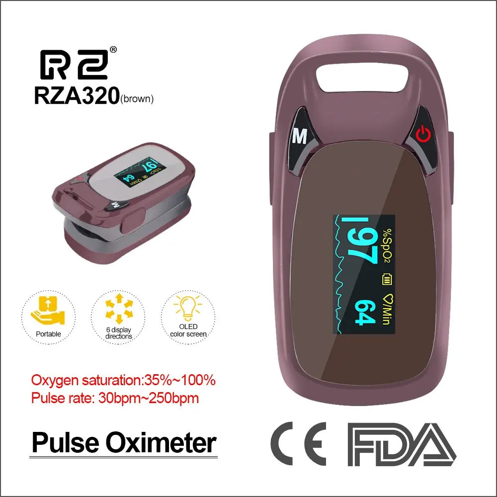 RZ Portable Finger Oximeter Fingertip PulseOximeter Medical Equipment With OLED Display Heart Rate Spo2 PR Pulse Oximeter M J Fitness