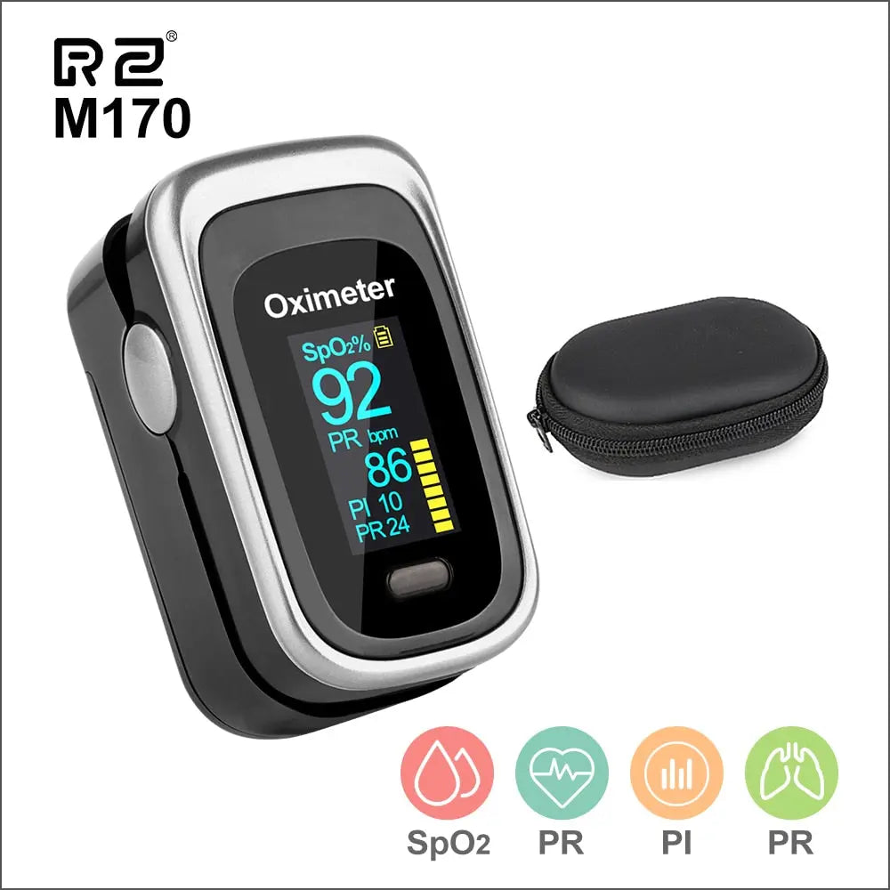 RZ Portable Finger Oximeter Fingertip PulseOximeter Medical Equipment With OLED Display Heart Rate Spo2 PR Pulse Oximeter M J Fitness