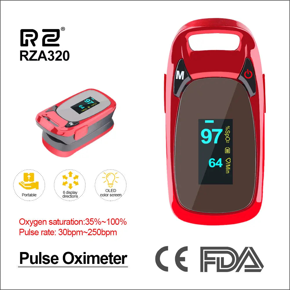 RZ Portable Finger Oximeter Fingertip PulseOximeter Medical Equipment With OLED Display Heart Rate Spo2 PR Pulse Oximeter M J Fitness