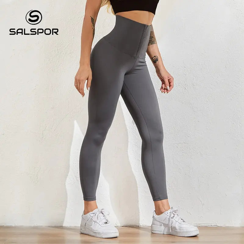 SALSPOR Women High Waist Warm Legging Ladies Sexy Push Up Leggings For Fitness Sports Leggins Corset Slim Sportswear Femme Pants M J Fitness