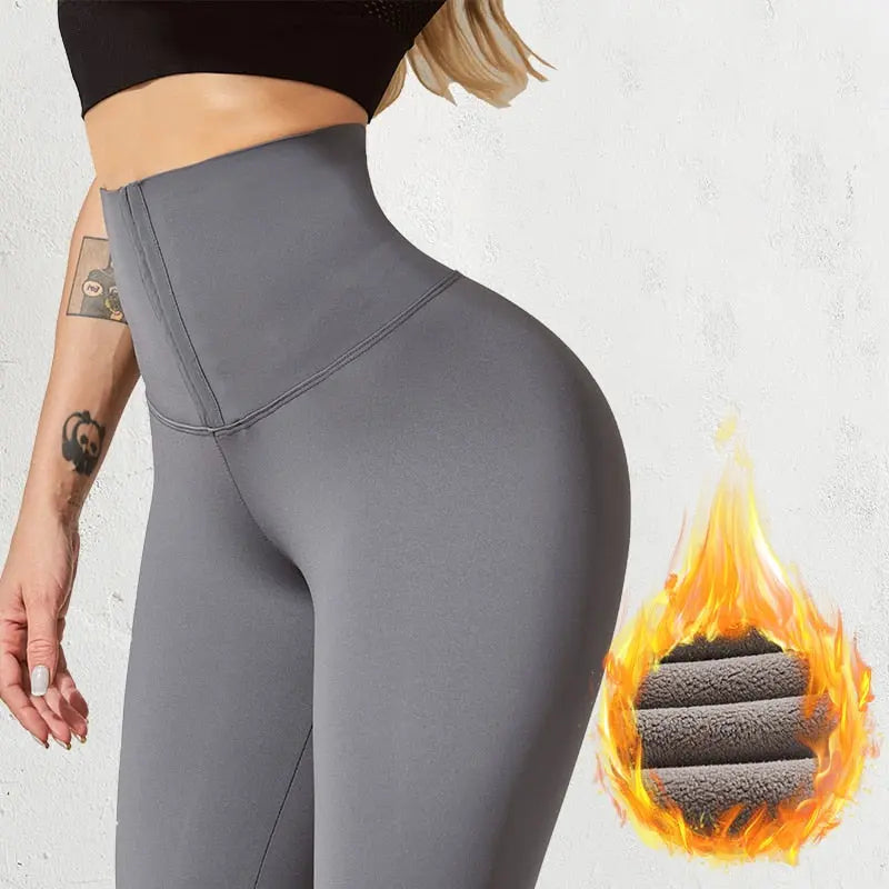 SALSPOR Women High Waist Warm Legging Ladies Sexy Push Up Leggings For Fitness Sports Leggins Corset Slim Sportswear Femme Pants M J Fitness