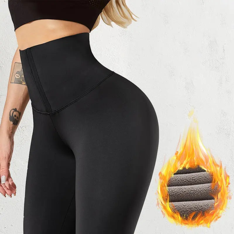 SALSPOR Women High Waist Warm Legging Ladies Sexy Push Up Leggings For Fitness Sports Leggins Corset Slim Sportswear Femme Pants M J Fitness