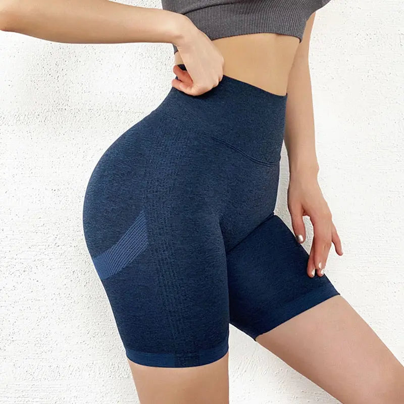 Slim Fit High Waist Yoga Sport Shorts Hip Push Up Women Plain Soft Nylon Fitness Running Shorts Tummy Control Workout Gym Shorts M J Fitness