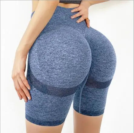 Slim Fit High Waist Yoga Sport Shorts Hip Push Up Women Plain Soft Nylon Fitness Running Shorts Tummy Control Workout Gym Shorts M J Fitness