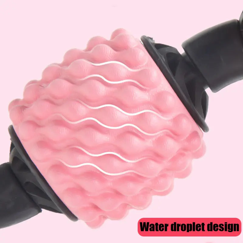 U Shape Trigger Point Massage Roller for Arm Leg Neck Muscle Tissue for Fitness Gym Yoga Pilates Sports 4 Wheel M J Fitness