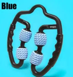 U Shape Trigger Point Massage Roller for Arm Leg Neck Muscle Tissue for Fitness Gym Yoga Pilates Sports 4 Wheel M J Fitness