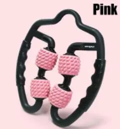 U Shape Trigger Point Massage Roller for Arm Leg Neck Muscle Tissue for Fitness Gym Yoga Pilates Sports 4 Wheel M J Fitness