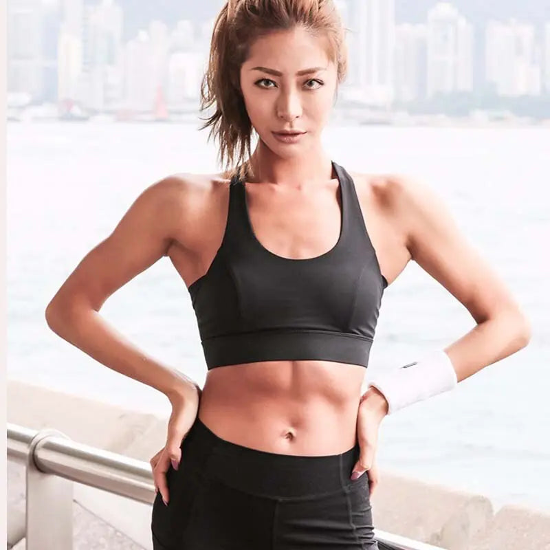 Women White Strap Push Up Sports Bra for Women Gym Running yoga top Bra Athletic Vest Hollow out Sportswear Underwear M J Fitness