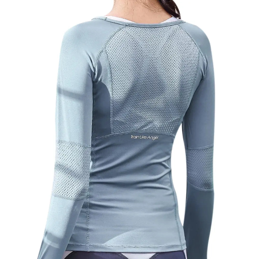 Women's Sports Wear For Fitness Running Jogging Seamless Long Sleeve Gym Woman Sport Shirt Yoga Top Female Workout Tops T-shirt M J Fitness