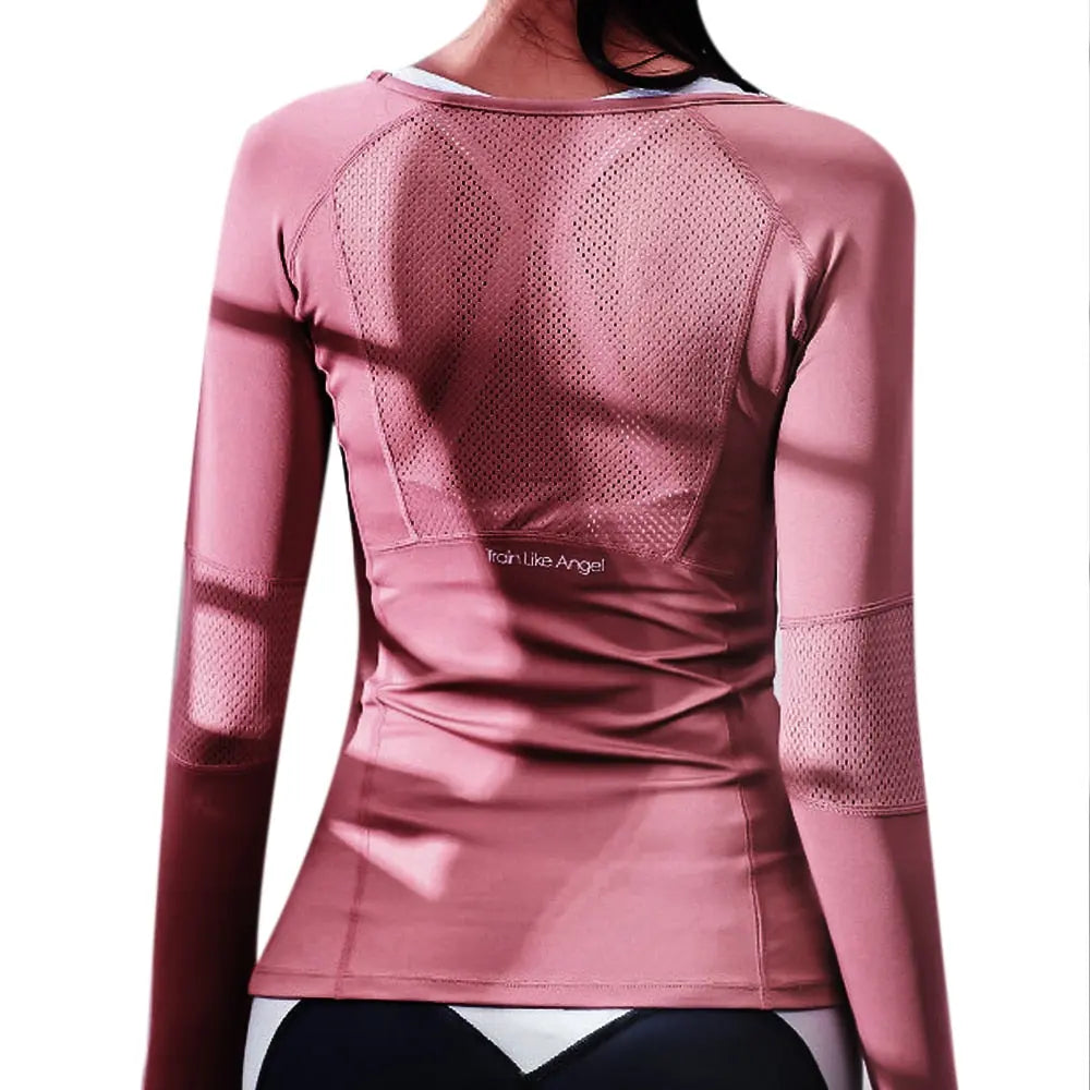 Women's Sports Wear For Fitness Running Jogging Seamless Long Sleeve Gym Woman Sport Shirt Yoga Top Female Workout Tops T-shirt M J Fitness