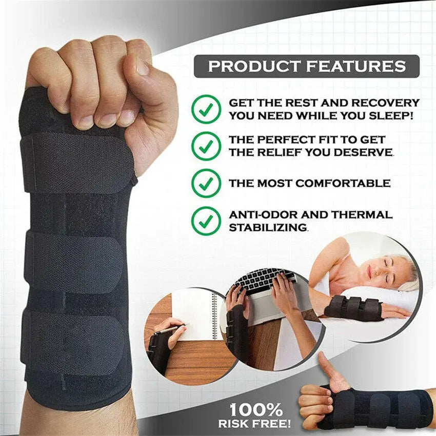 Wrist Support Brace Gym Gloves Straps Pad Bandage Belt Left or Right Hand Breathable Durable Splint Arm Protector Adjustable M J Fitness