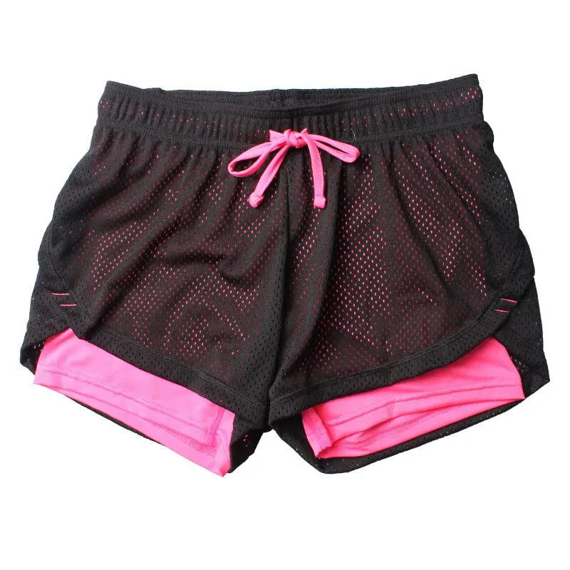 Yoga Shorts Women Fitness Elastic Running Workout Short Leggings Gym Sport Breathable Mesh Side Panels Shorts M J Fitness