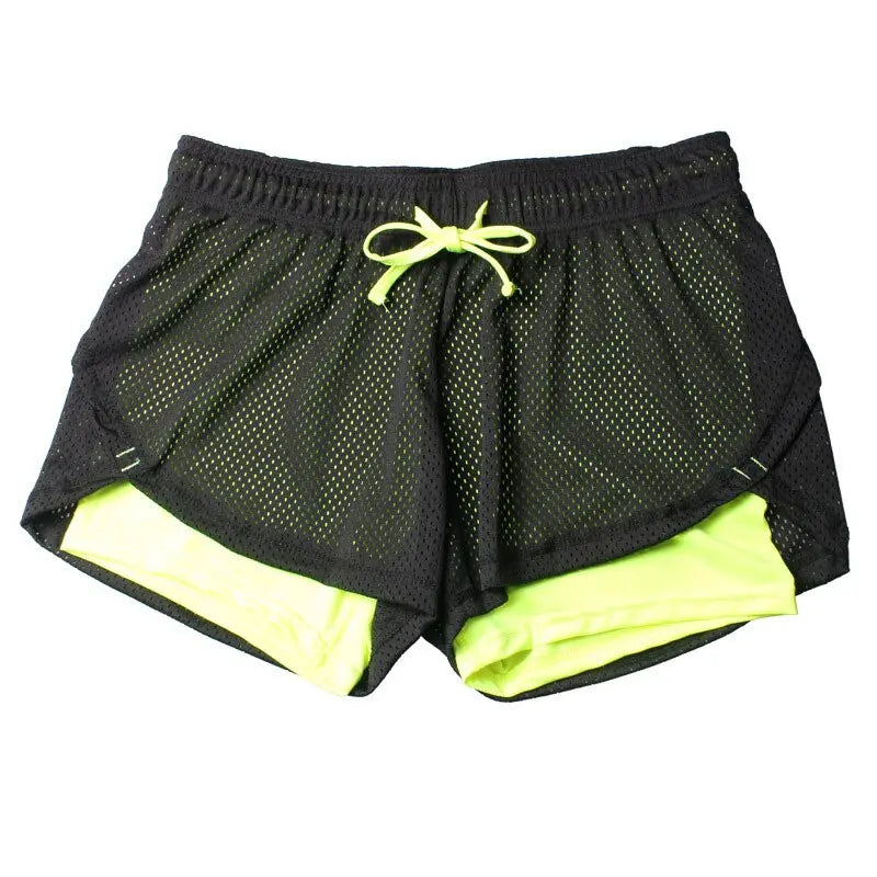 Yoga Shorts Women Fitness Elastic Running Workout Short Leggings Gym Sport Breathable Mesh Side Panels Shorts M J Fitness