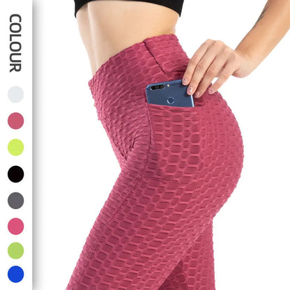 Fitness Yoga Pants Women Leggings With Pocket Running Sports M J Fitness