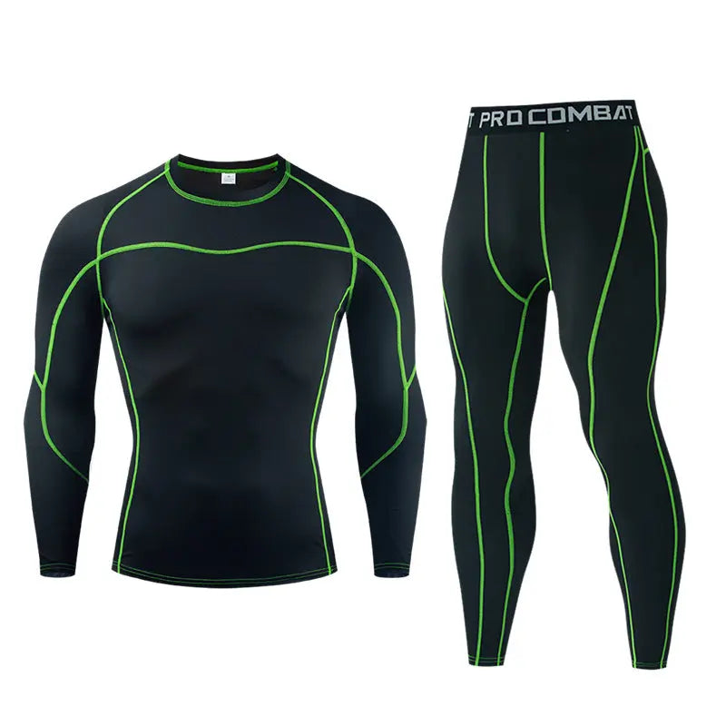 Men's Compression T-shirt Set Quick Drying Sports Tight M J Fitness