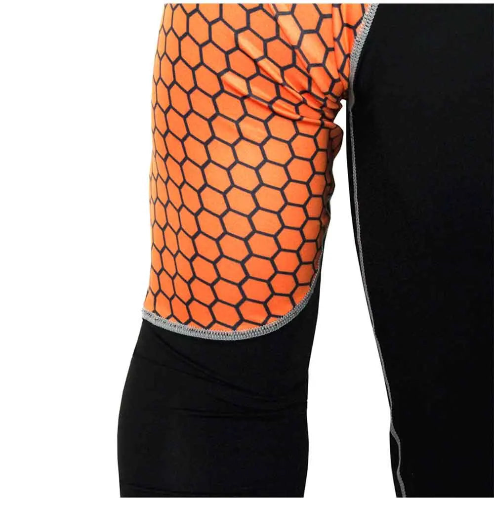 Men's Compression Run jogging Suits Clothes Sports Set Long t shirt And Pants Gym Fitness workout M J Fitness