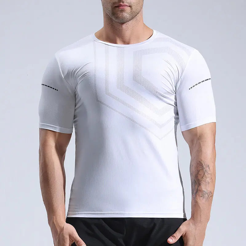 Quick-drying T-shirt Fitness Clothes Men's Summer Running Muscle Training Tops M J Fitness