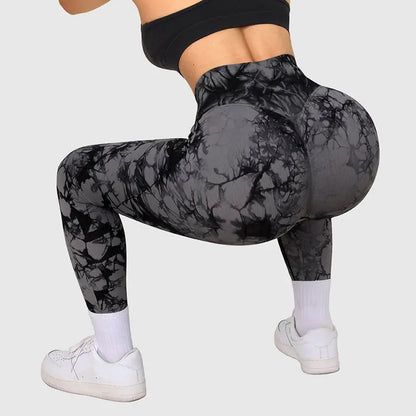 Seamless Tie Dye Leggings Women Yoga Pants Push Up Sport Fitness Running Gym Leggings M J Fitness