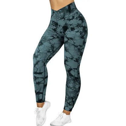 Seamless Tie Dye Leggings Women Yoga Pants Push Up Sport Fitness Running Gym Leggings M J Fitness