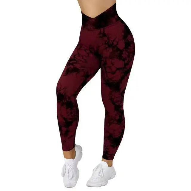 Seamless Tie Dye Leggings Women Yoga Pants Push Up Sport Fitness Running Gym Leggings M J Fitness