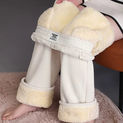 Winter Wide-leg Fleece Sweatpants - M J Fitness
