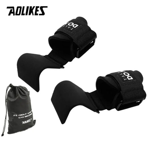 AOLIKES Weight Lifting-Hook Hand-Bar Wrist Straps Glove Weightlifting Strength Training Gym Fitness Hook Weight Lifting Gloves M J Fitness