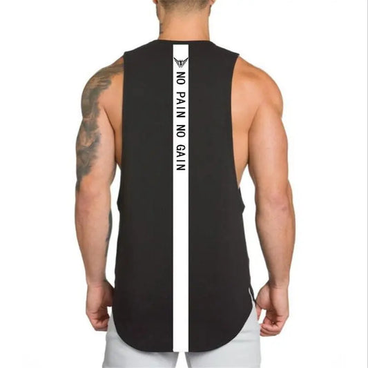 Brand Fitness Clothing Men's Summer Sports Running Vest No Pain No Gain M J Fitness