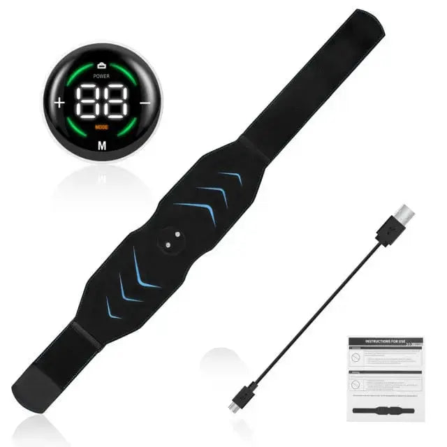 EMS Electric Abdominal Body Slimming Belt Waist Band Smart Abdomen Muscle Stimulator Abs Trainer Fitness Lose Weight Fat Burn M J Fitness