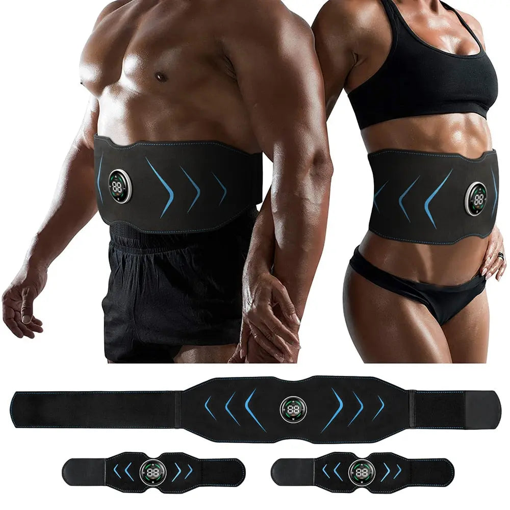 EMS Electric Abdominal Body Slimming Belt Waist Band Smart Abdomen Muscle Stimulator Abs Trainer Fitness Lose Weight Fat Burn M J Fitness