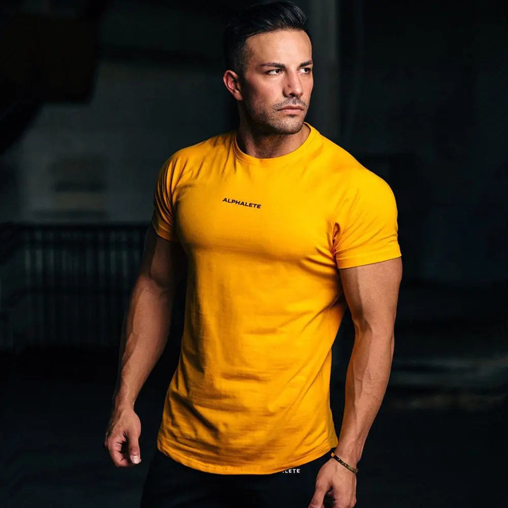 Men Fitted Gym T-Shirt M J Fitness