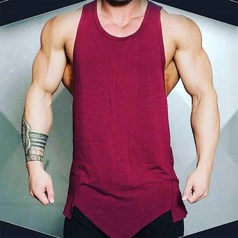 Men's Classic Basic Athletic Sport Gym Fitness Tank Top Casual Solid Sleeveless vest M J Fitness