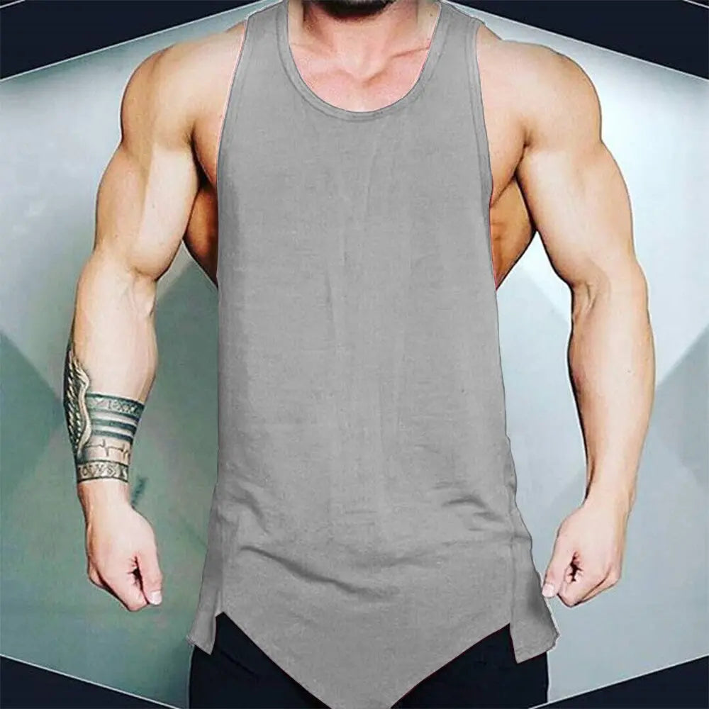 Men's Classic Basic Athletic Sport Gym Fitness Tank Top Casual Solid Sleeveless vest M J Fitness