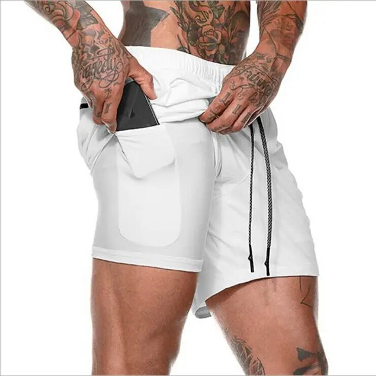 Mens 2 in 1 Fitness Running Shorts M J Fitness