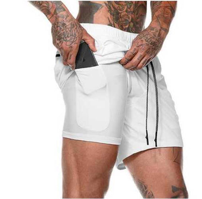 Mens 2 in 1 Fitness Running Shorts M J Fitness