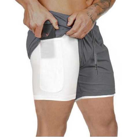 Mens 2 in 1 Fitness Running Shorts M J Fitness