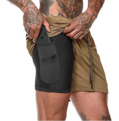 Mens 2 in 1 Fitness Running Shorts M J Fitness