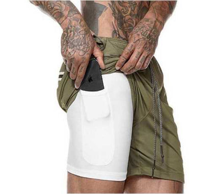 Mens 2 in 1 Fitness Running Shorts M J Fitness