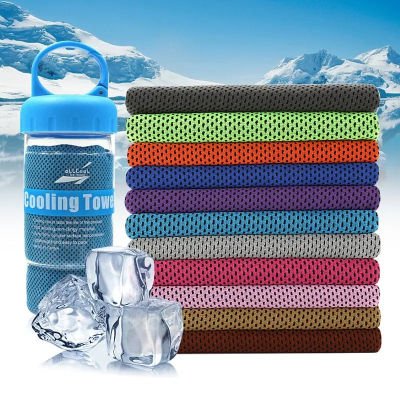 Microfiber Sport Towel Rapid Cooling Ice Face Towel Quick-Dry Beach Towels Summer Enduring Instant Chill Towels for Fitness Yoga M J Fitness