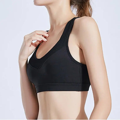 Women Push Up  Sexy Breathable Sports Top Female Gym Fitness Cross Strap Sport Underwear Female Patchwork Running Women Tank Top M J Fitness